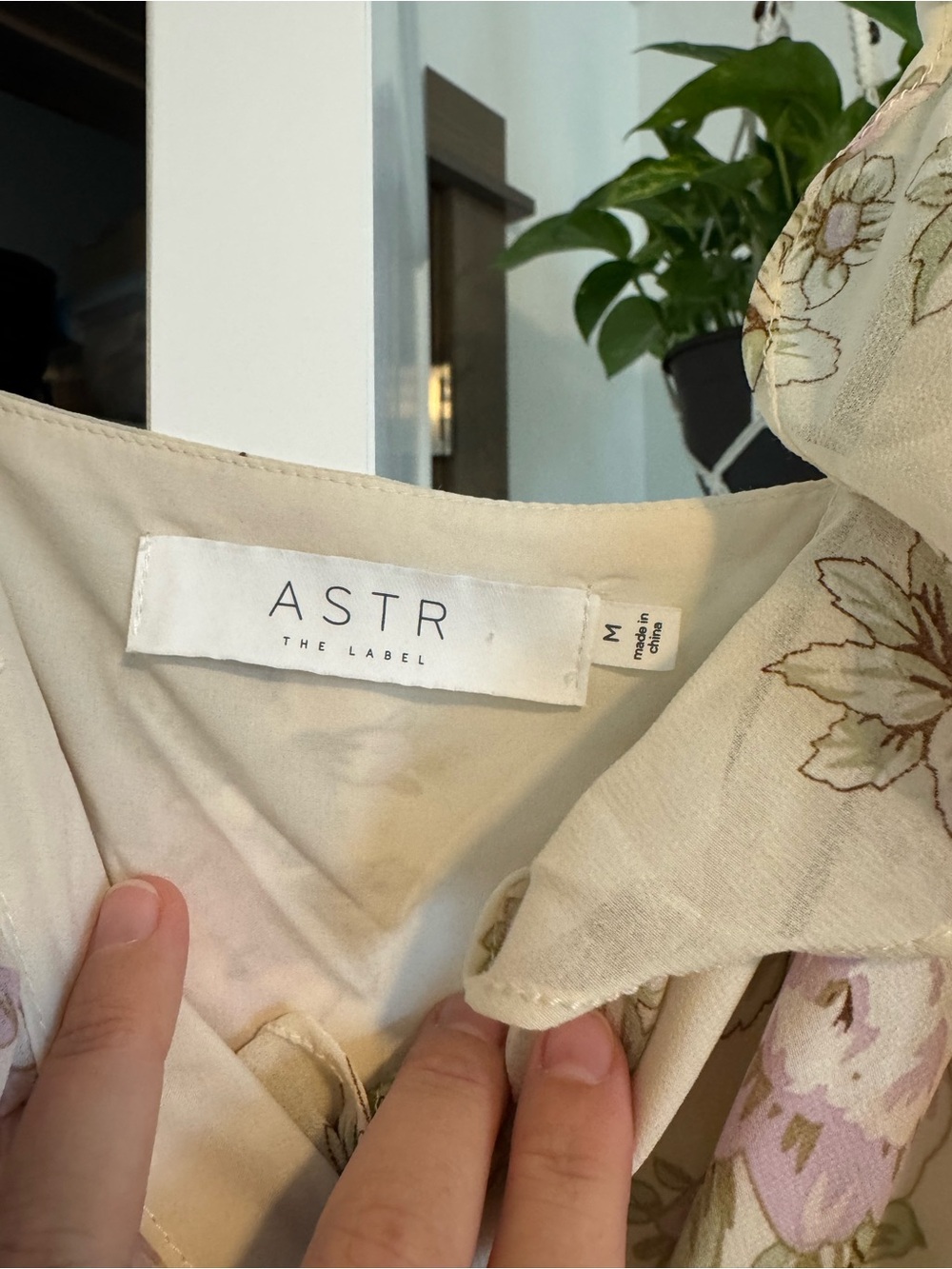 Astr Cream Maxi Dress with Pink and Green Floral Print - Picture 4 of 4